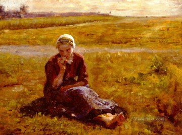 午後の田舎の食事 写実主義者 ジュール・ブルトン Oil Paintings
